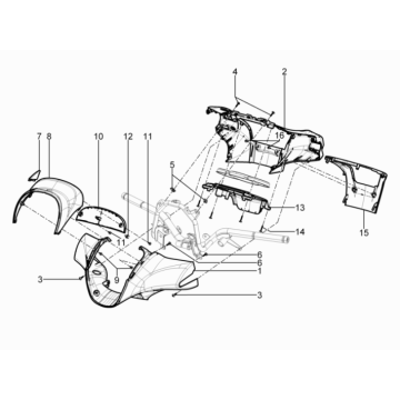 Osłony kierownicy Piaggio Beverly 350 E3 Sport Touring 2013-2014 białe 595