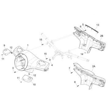 Osłony kierownicy Vespa GTS 250 ie 2005-2016 (bez ABS) czerwone vintage 820/A