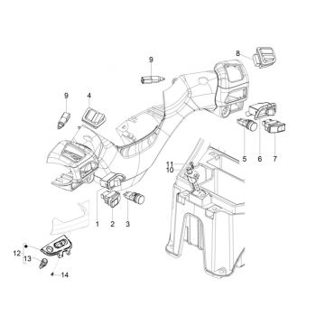 Piaggio MP3 300 HPE /300 HPE Sport E5 ABS 2020-2022 przełączniki kierownicze (EMEA)