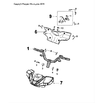 Drążek kierowniczy Peugeot Speedfight 4 LC czarny zielony