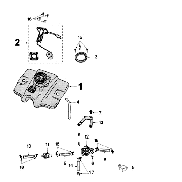 Zbiornik i Pompa Paliwa Pailoli Peugeot Speedfight 3 4-suwowy Szary