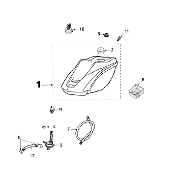 Zbiornik paliwa Peugeot Ludix 14 czarny Zbiornik paliwa Peugeot Ludix 14 czarny