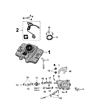 Zbiornik i Pompa Paliwa Peugeot Speedfight 4 4-suwowy Niebieski/Czarny