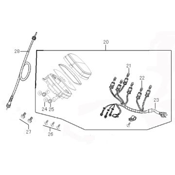 Licznik Benzhou ZN50QT-36 szampan