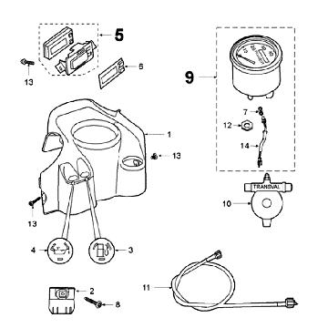 Licznik z nakrętką M10 X 0.75 Peugeot Fox Deluxe Black