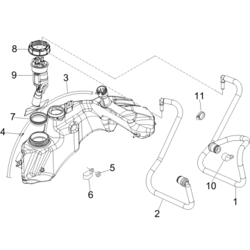 Instalacja zasilająca Vespa GTS 250 czyli 2005-2009 (z ABS)