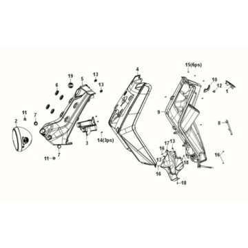 Pokrywa górna Sym E-XPRO 45KM/H 2020-2021 Szara (GY-010U)