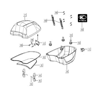 Top case Kymco Like 125cc