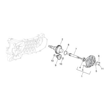Końcowa skrzynia biegów Aprilia SR 50 H2O ie+carb 2004-2009