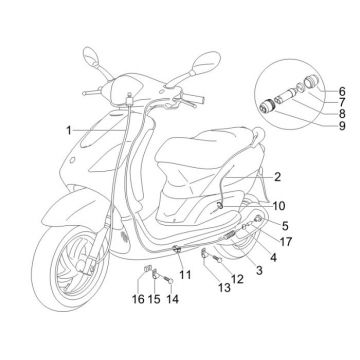 Kilometr - Linka hamulcowa Piaggio Fly 2-suwowa