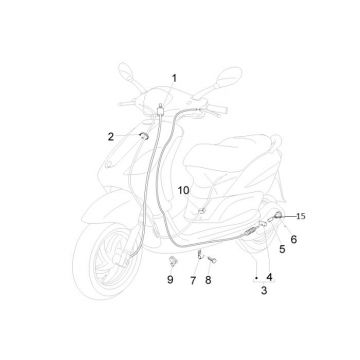 Kilometr - Linka hamulcowa Piaggio New Fly 4-suwowy 2-zawór