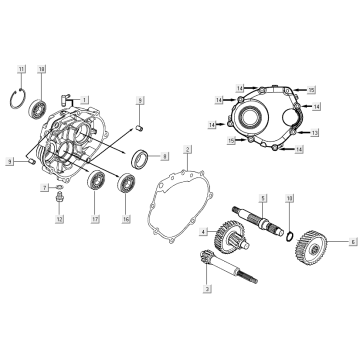 Końcowa skrzynia biegów Kymco Xciting 500R EVO