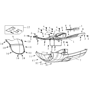 Podnóżek China fox szary