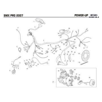 Wydech Electra Rieju SMX p-up niebieski 2008 2-suwowy