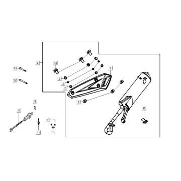Wydech Kymco Agility Delivery 4-suwowy euro4 czarny