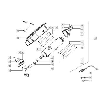 Wydech Kymco Downtown 300i ciemnoszary