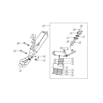 wydech Kymco Grand Dink 2-suwowy tytan