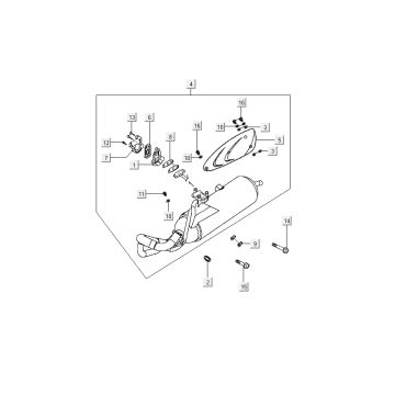 Wydech Kymco People 2-suwowy ciemny