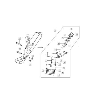 Wydech Kymco Super9 2-suwowy nm srebrny