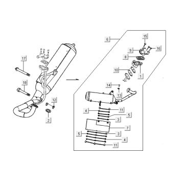 Wydech Kymco Super9 2t lc o.m matowy czarno-żółty