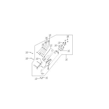wydech Kymco Super 8 4-suwowy (2007-2009) Czerwony czarny