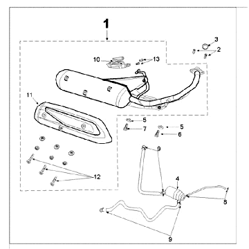 Wydech Peugeot Speedfight 3 4-suwowy Szary