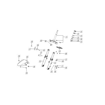 V-widelec splash Kymco Super 8 4-suwowy (2007-2009) Czerwony czarny