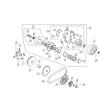 Kymco Sento 4-suwowy pasek klinowy Kymco Sento Biały