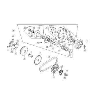 Sprzęgło wariatora Kymco Agility FR 12' 4-suwowe euro4 czarne