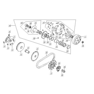 Sprzęgło wariatora Kymco Carry 4-suwowy wtrysk euro4 połysk czarny