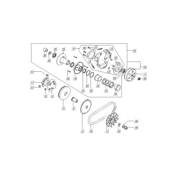Wariator sprzęgła Kymco Super8 4-suwowy z 2009 Niebieski