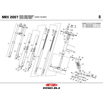 Zawieszenie 2 Rieju MRX P-up czarny 2008 2-suwowy