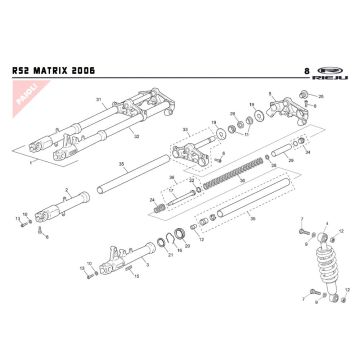 Zawieszenie 2 Rieju Rs2 niebieskie 2006 2-suwowe