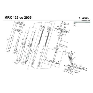 Zawieszenie Rieju MRX 125 niebieskie 2005 4-suwowe