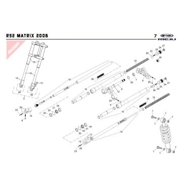 Zawieszenie Rieju Rs2 niebieskie 2006 2-suwowe