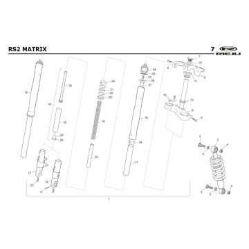Zawieszenie Rieju Rs2 czerwone 2005 2-suw