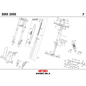 Zawieszenie Rieju SMX niebieskie 2004 2-suwowe