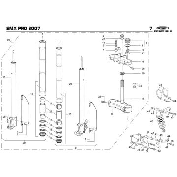 Zawieszenie Rieju SMX pro czarne 2008 2-suwowe