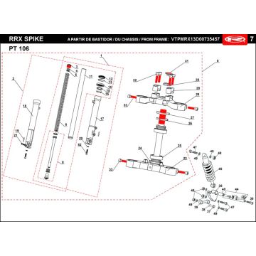 Zawieszenie Rieju Spike-X niebieskie 2009 2-suwowe
