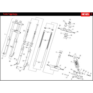Zawieszenie Rieju Tango niebieskie 2008 2-suwowe
