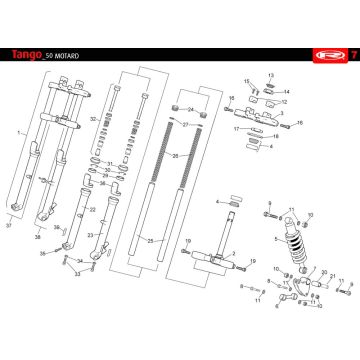 Zawieszenie Rieju Tango niebieskie 2010 2-suwowe