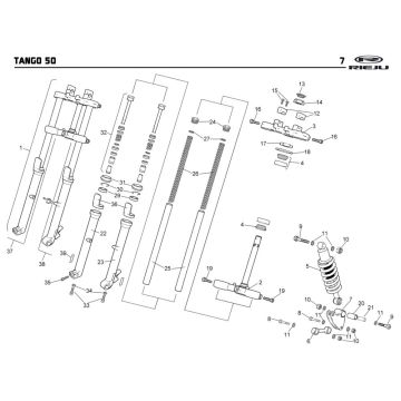 Zawieszenie Rieju Tango zielone 2009 2-suwowe