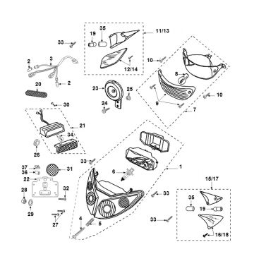 Oświetlenie Peugeot Speedfight 2 AC E2 2-suwowy