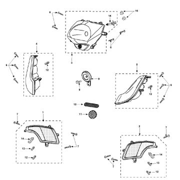 Oświetlenie Peugeot Vivacity 3 2-suwowy