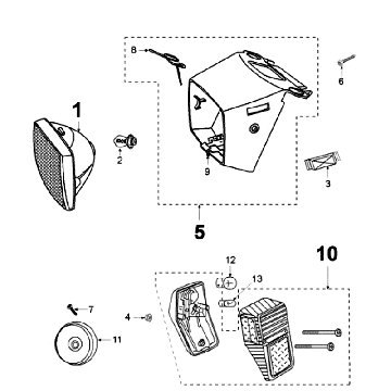 Oświetlenie Peugeot Vogue Czarne