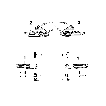 Podnóżek Peugeot Speedfight 4 4-suwowy Czerwony/Czarny