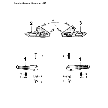 Podnóżek Peugeot Speedfight 4 LC czarny zielony