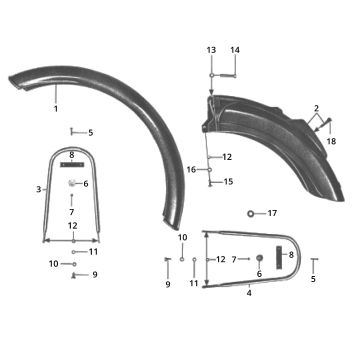 Błotnik przedni i tylny Zundapp GTS 50 517-40L0