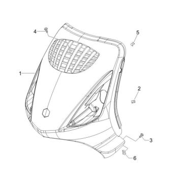 Przód Piaggio Zip 2000 4-suwowy AC czerwony 894