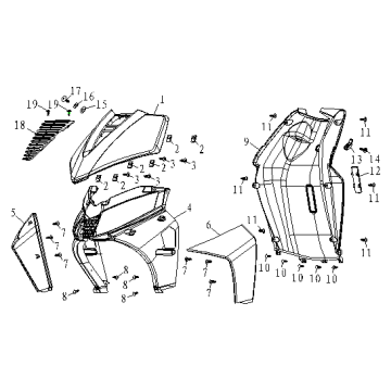 Osłona przednia czapka China fox szary